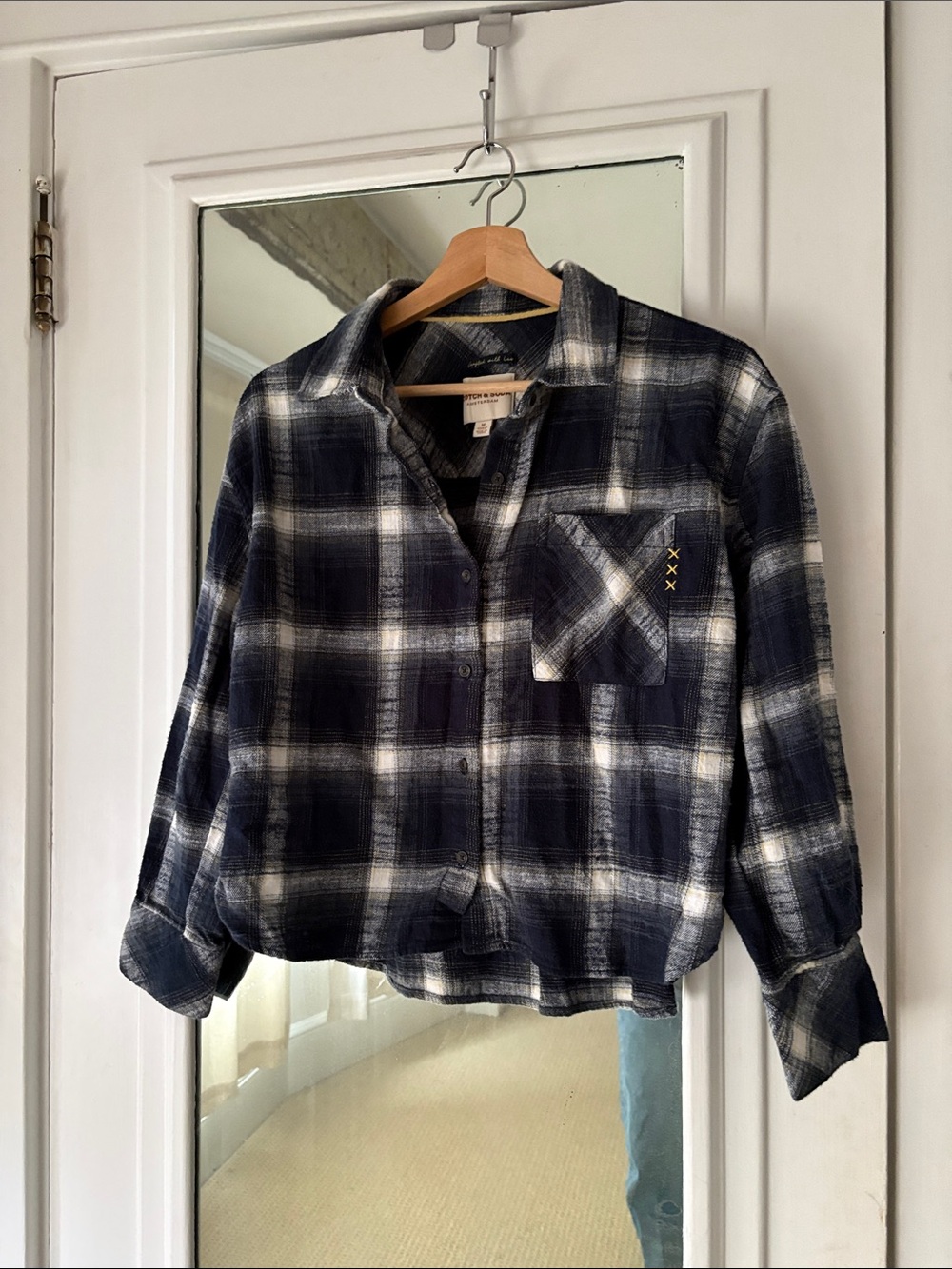 Scotch & Soda Navy White Cropped Flannel 100% Cotton